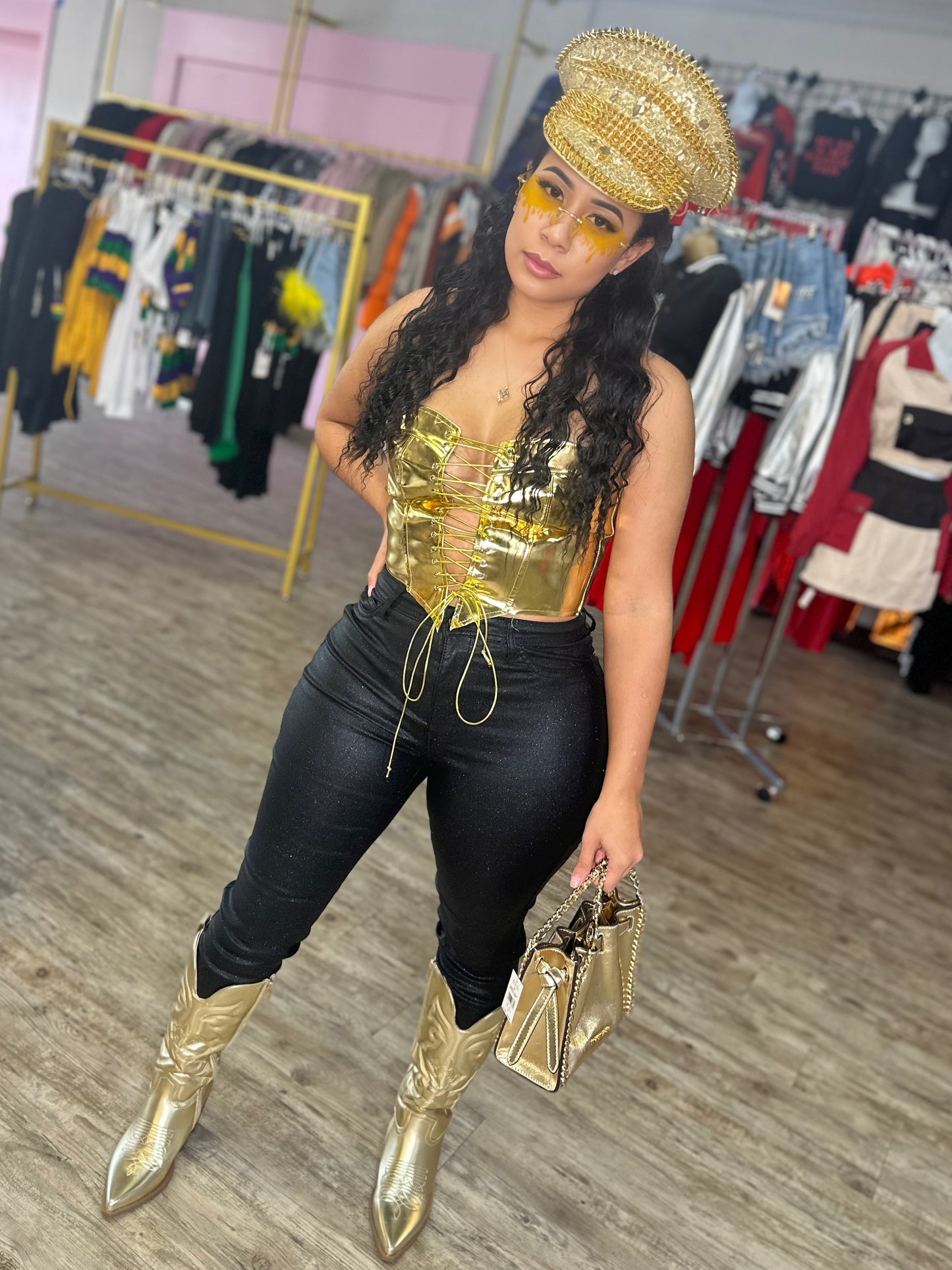 Metallic jeans- Mardi black