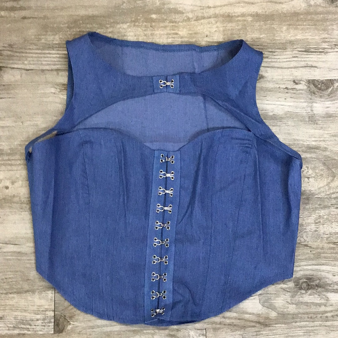 Black Denim Corset