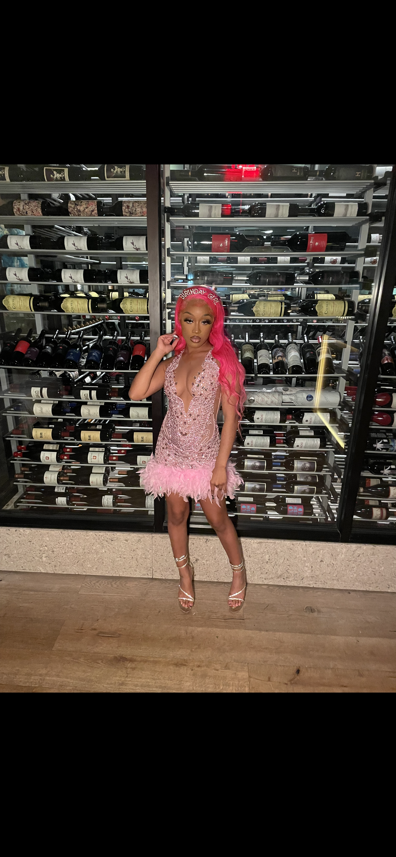 Jayla (pink w/ bottom feather)