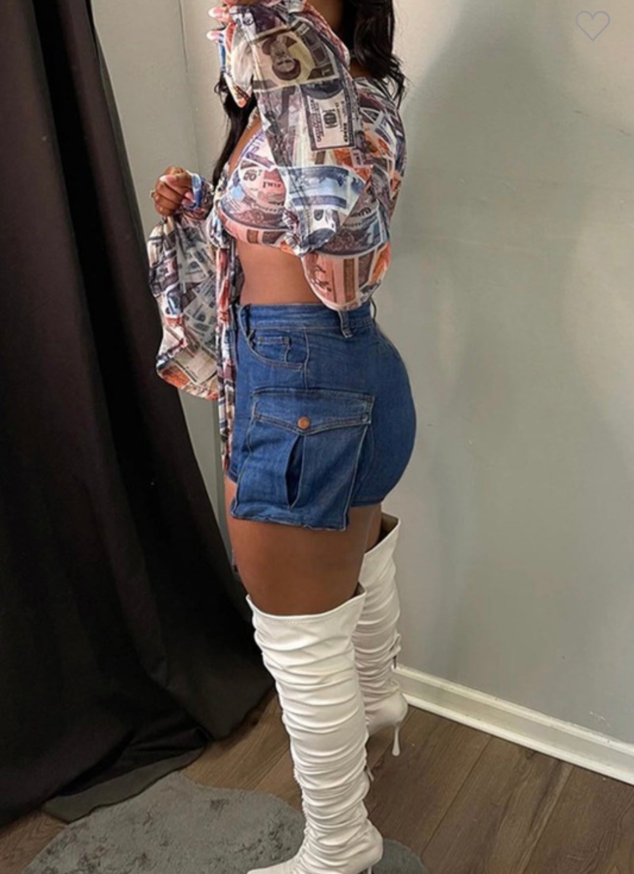Denim Cargo Skort
