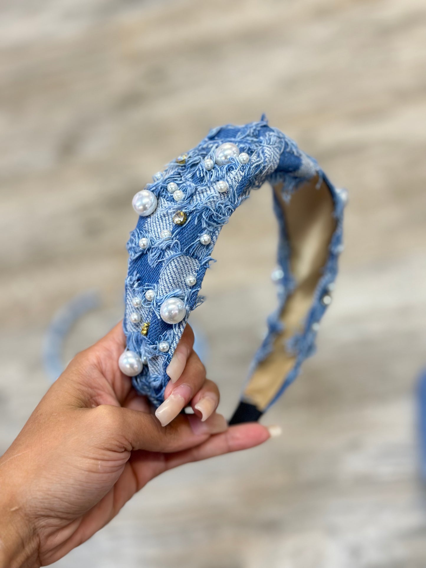 Denim Glitz headband