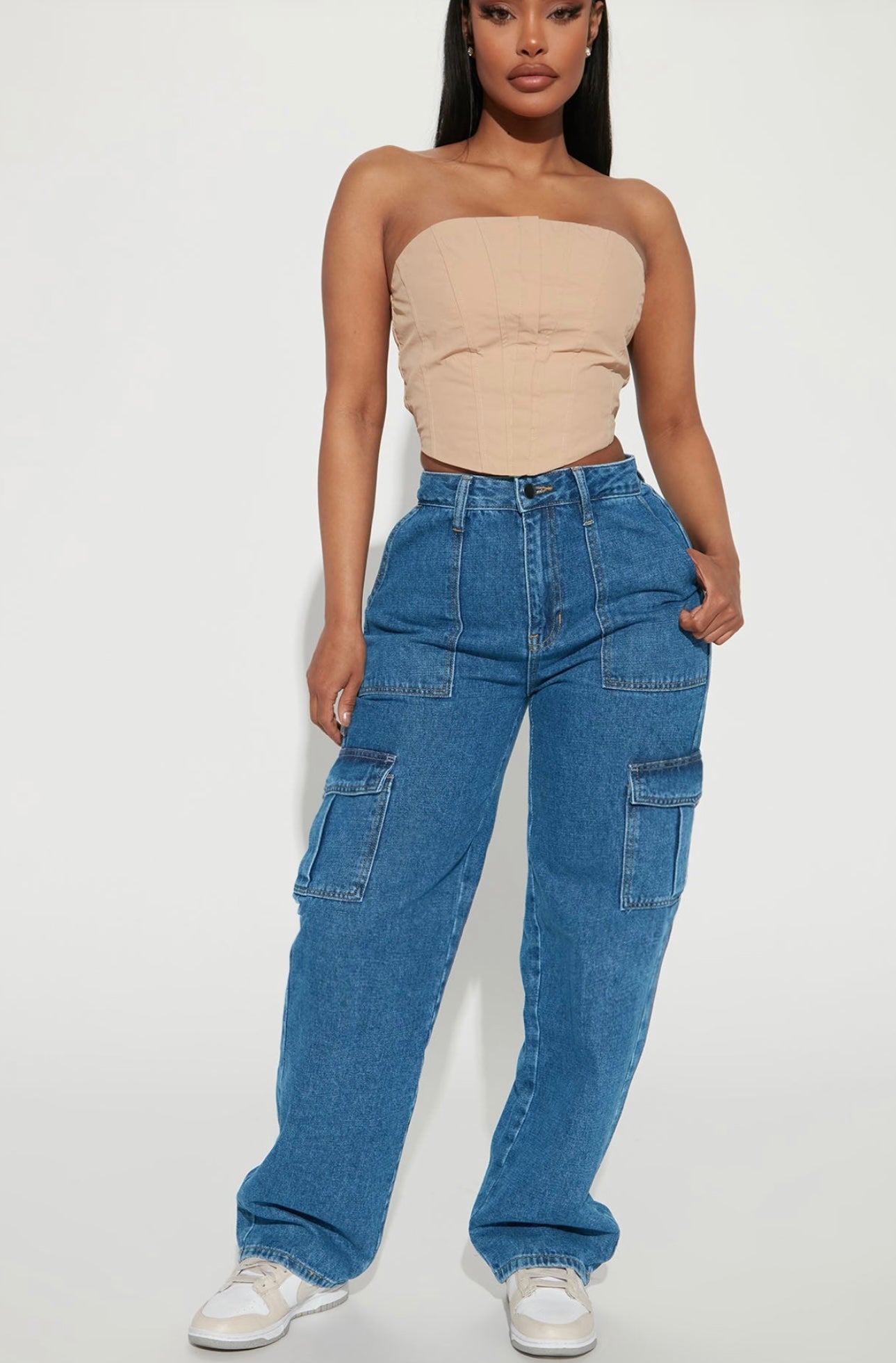 Medium Denim Cargo Pants