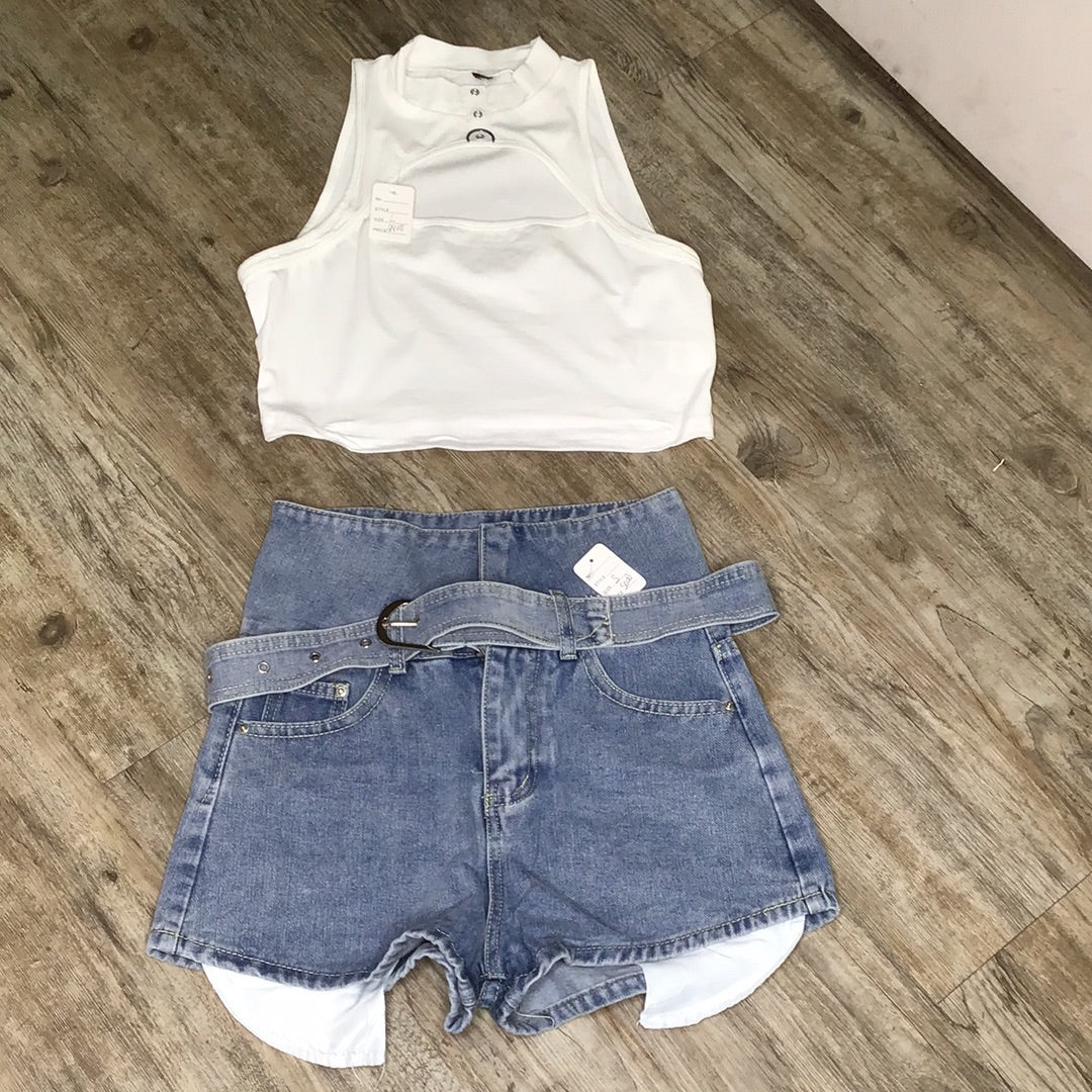 Denim High Waisted Shorts