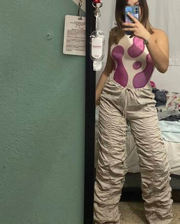 Stacked Parachute Pants - TAN