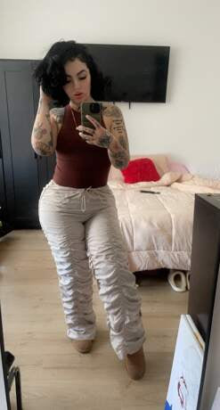 Stacked Parachute Pants - TAN