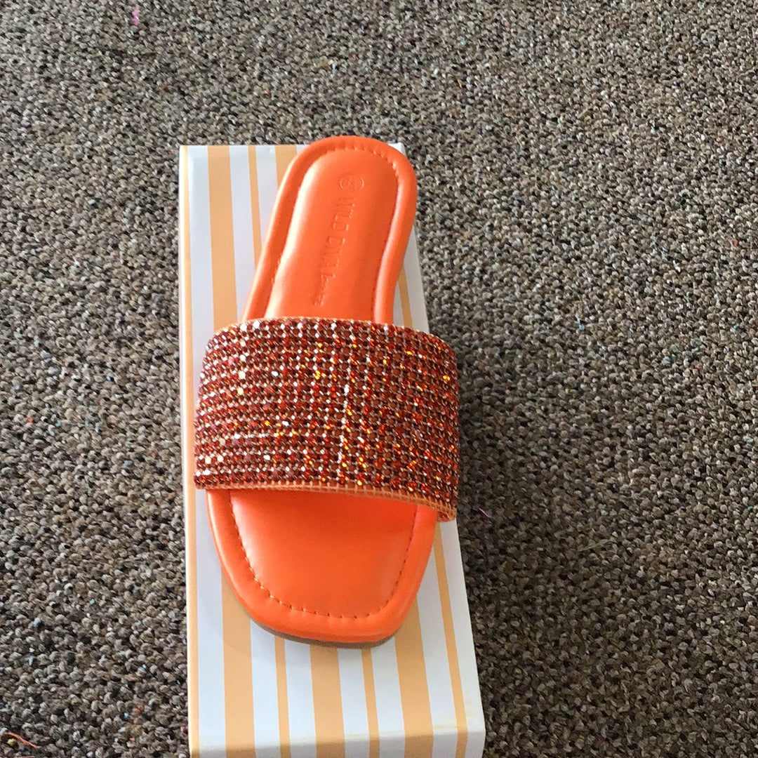Orange Rhinestone Sandler