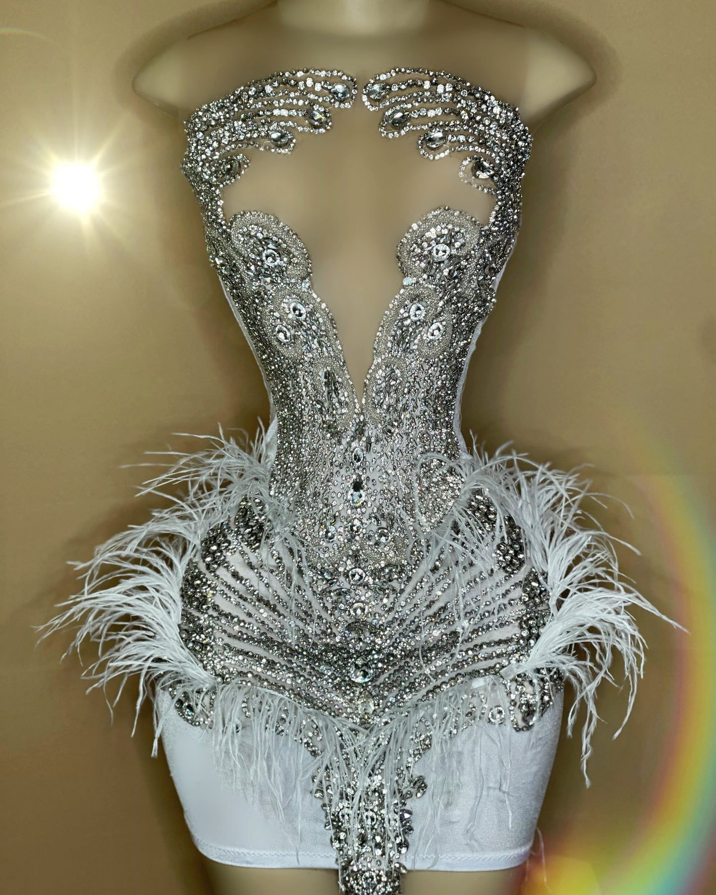 Darling (white w/feathers and lining)