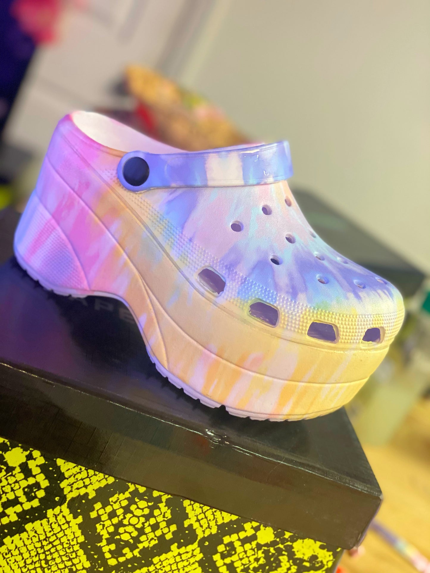 Tie dye Crocs
