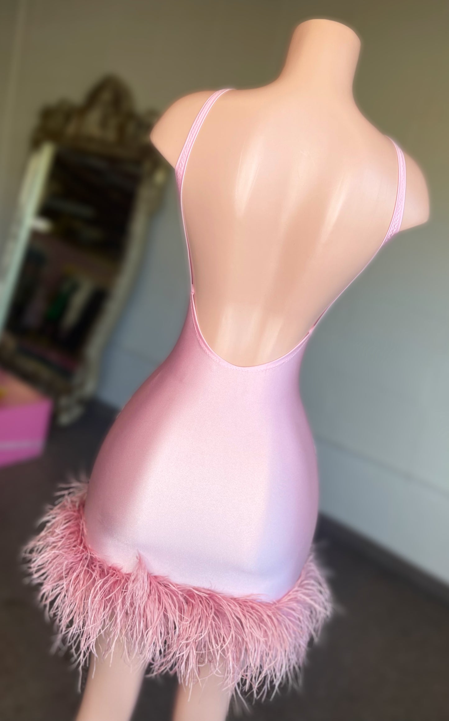 Grand (pink w/feathers)