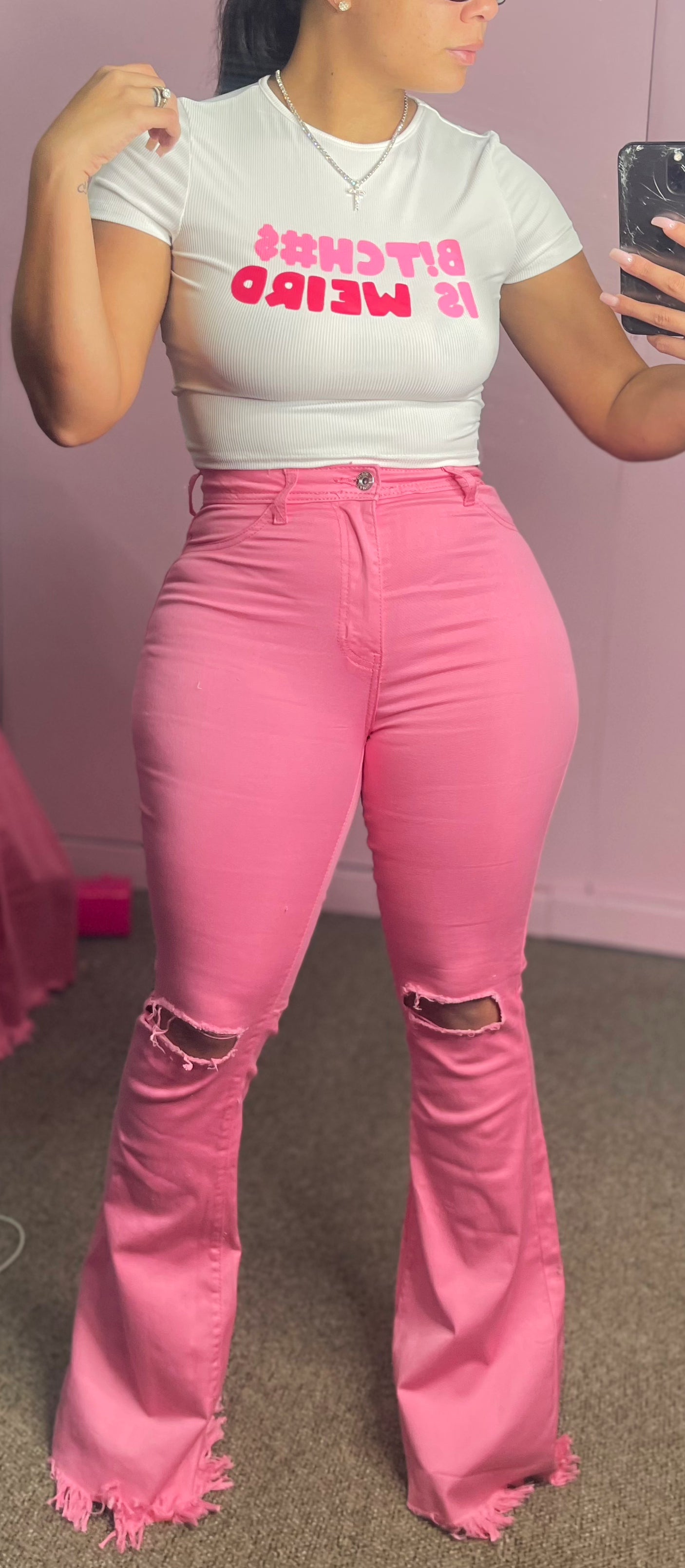 Spring bellbottom-pink