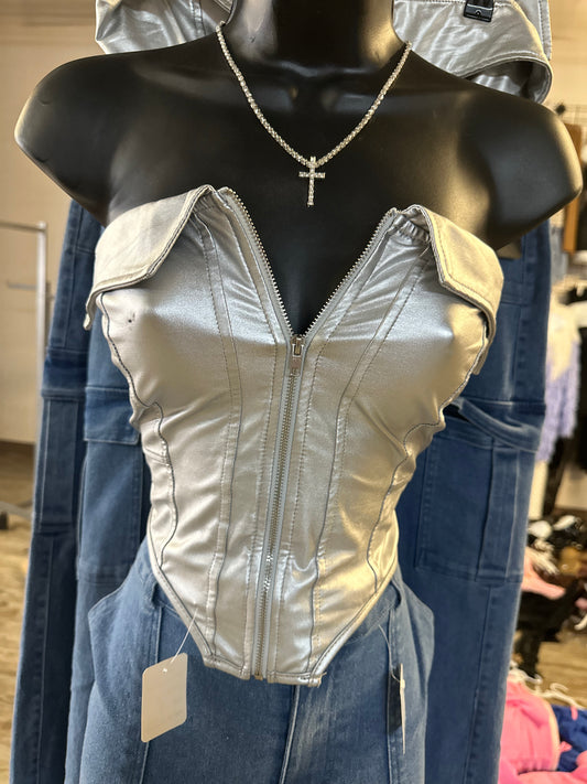 Chrome corset top
