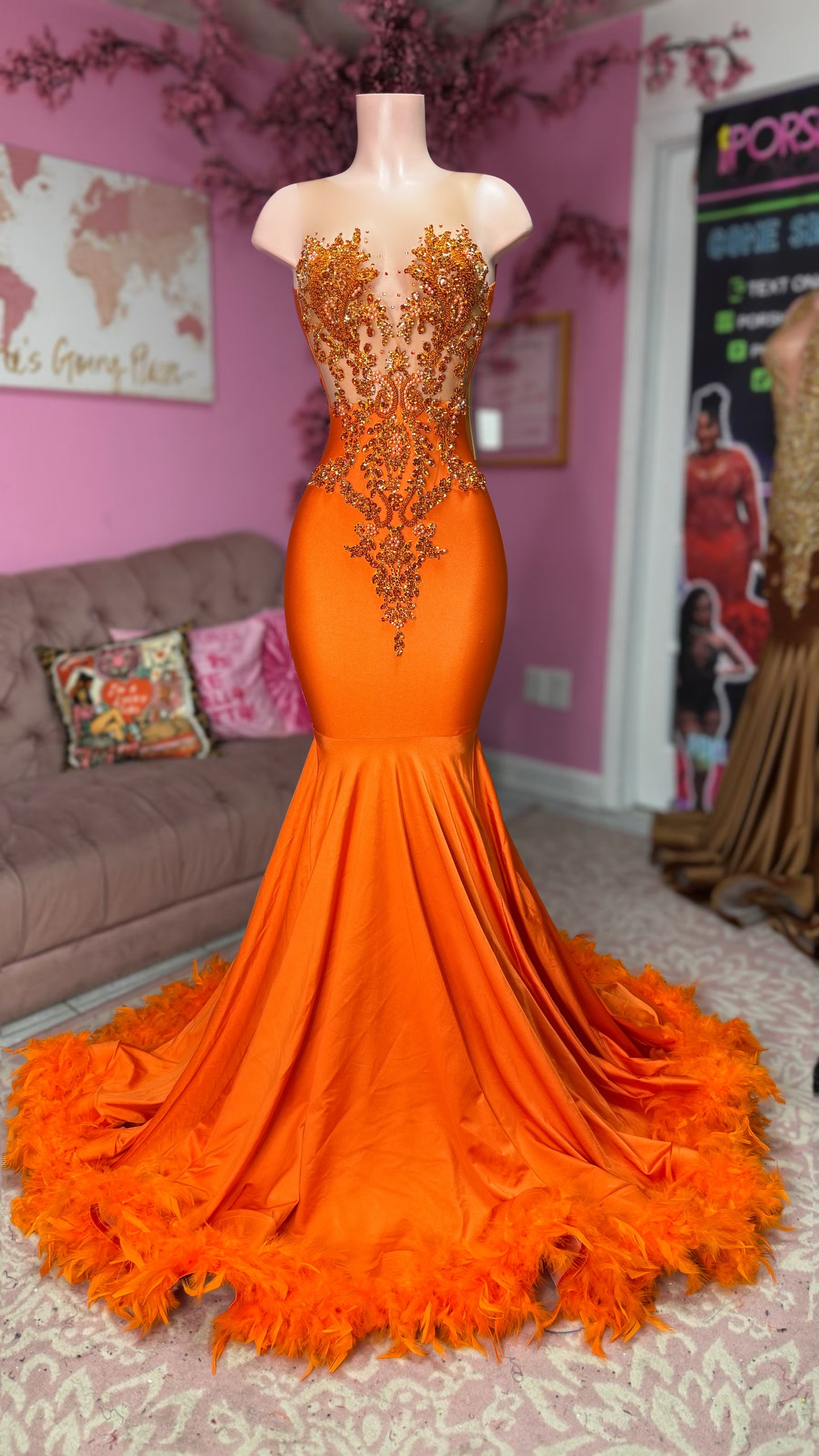 Ashley w/ feathers- small