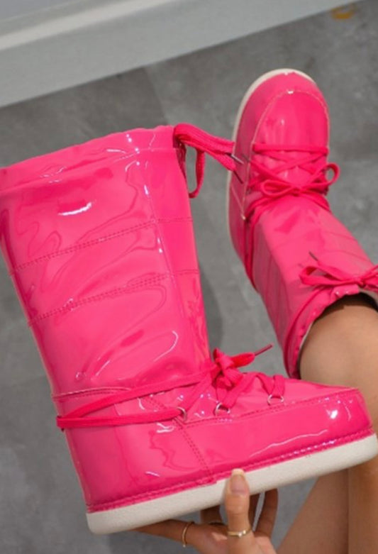 Pink moon boots